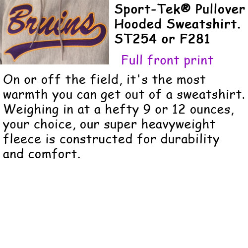 Sport-Tek® Pullover Hooded Sweatshirt.  ST254 or F281