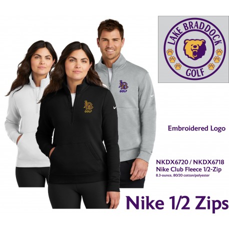 LB Golf Nike 1/2 zips