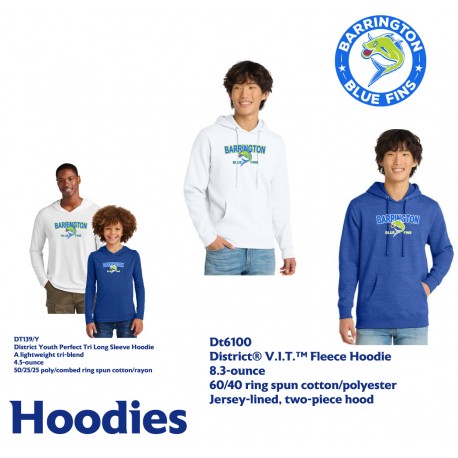 Blue Fins Hoodies