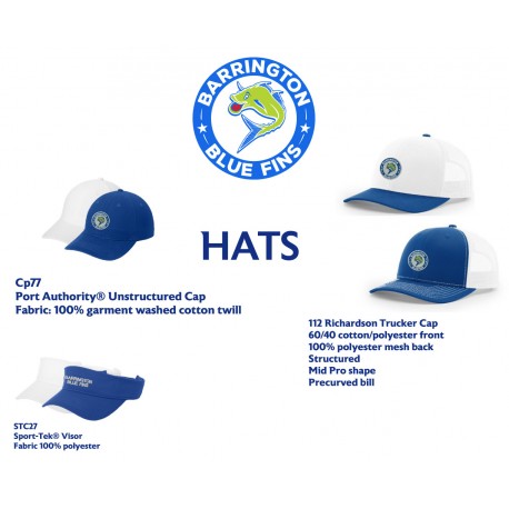 Blue Fins Hats