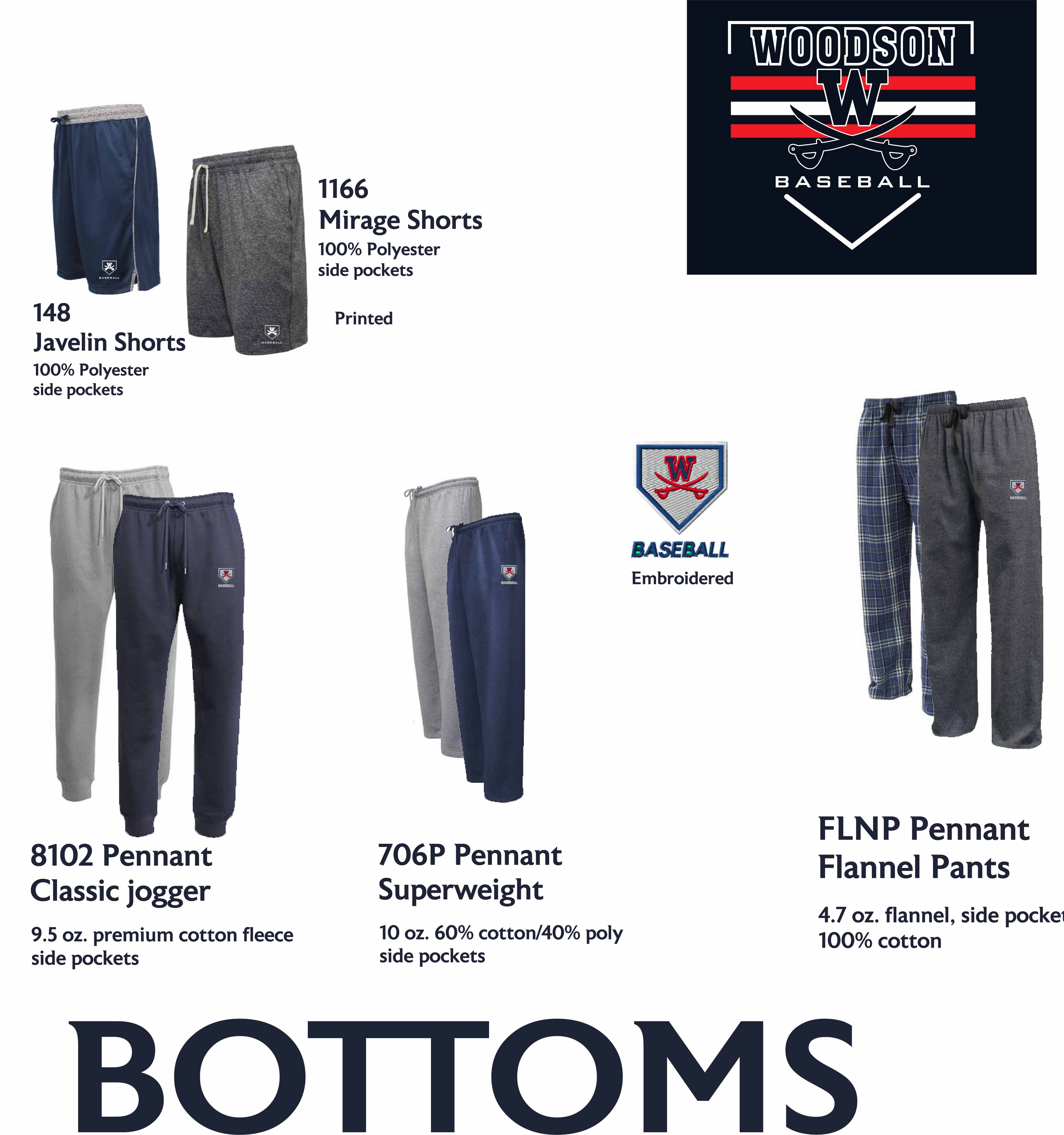 Woodson Baseball Bottoms