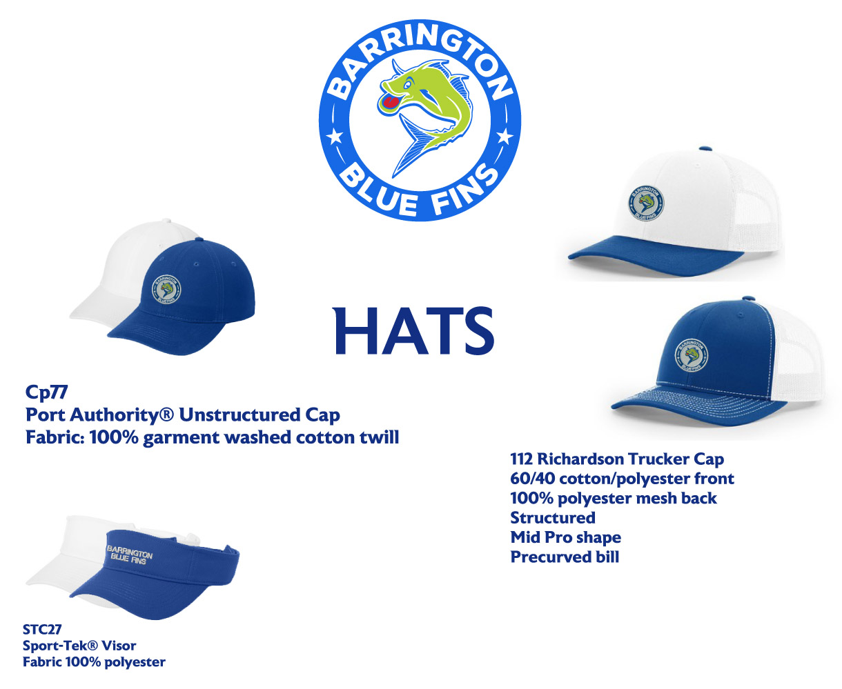 Blue Fins Hats