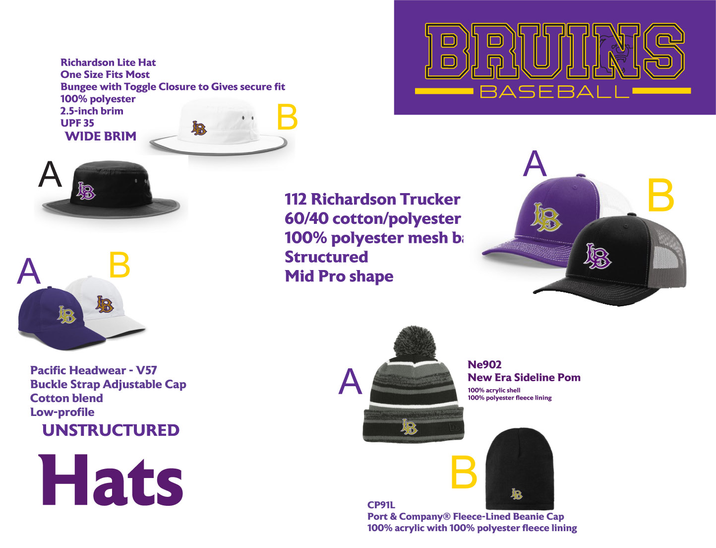 Lake Braddock baseball hats