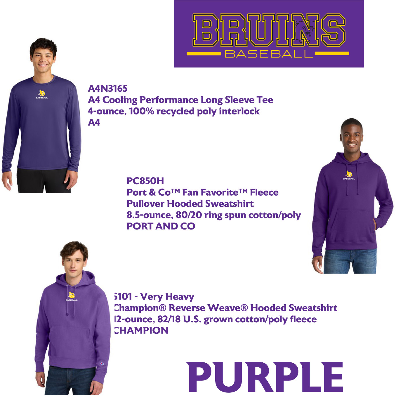 Lake Braddock Baseball Purple