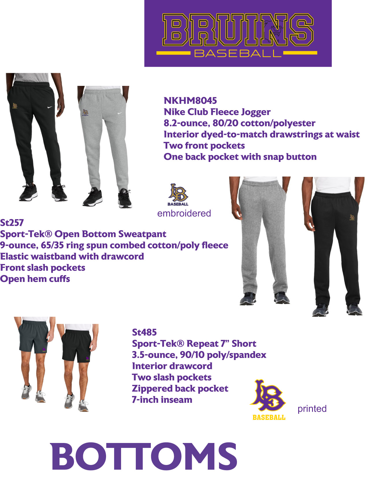 Lake Braddock Baseball Bottoms