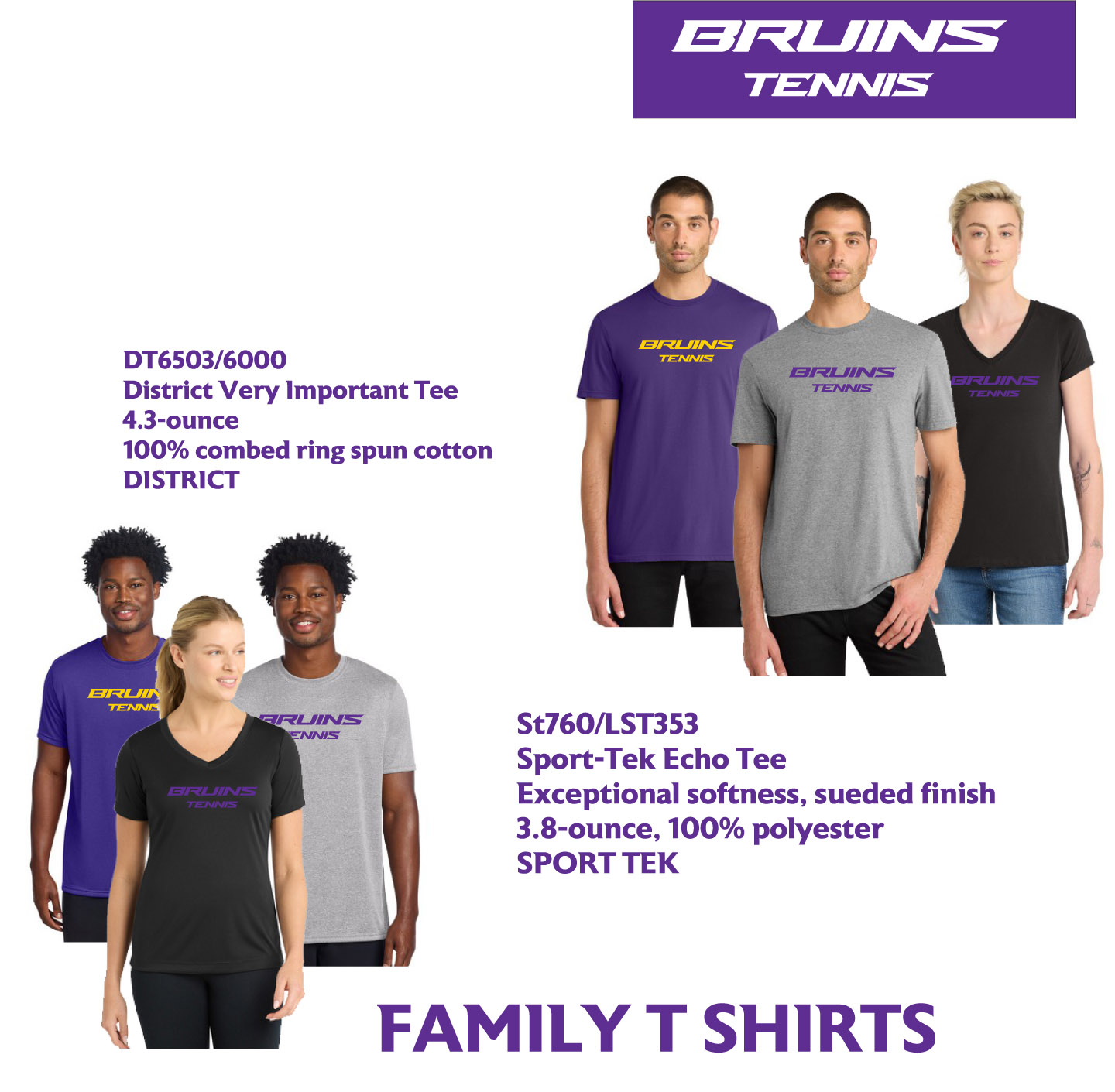 Lake Braddock Tennis Family T shirts
