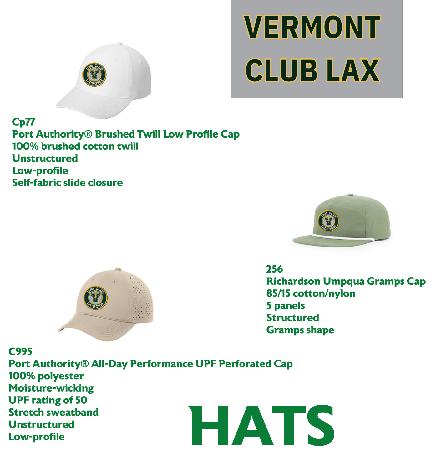 Uvm Lacrosse Hats