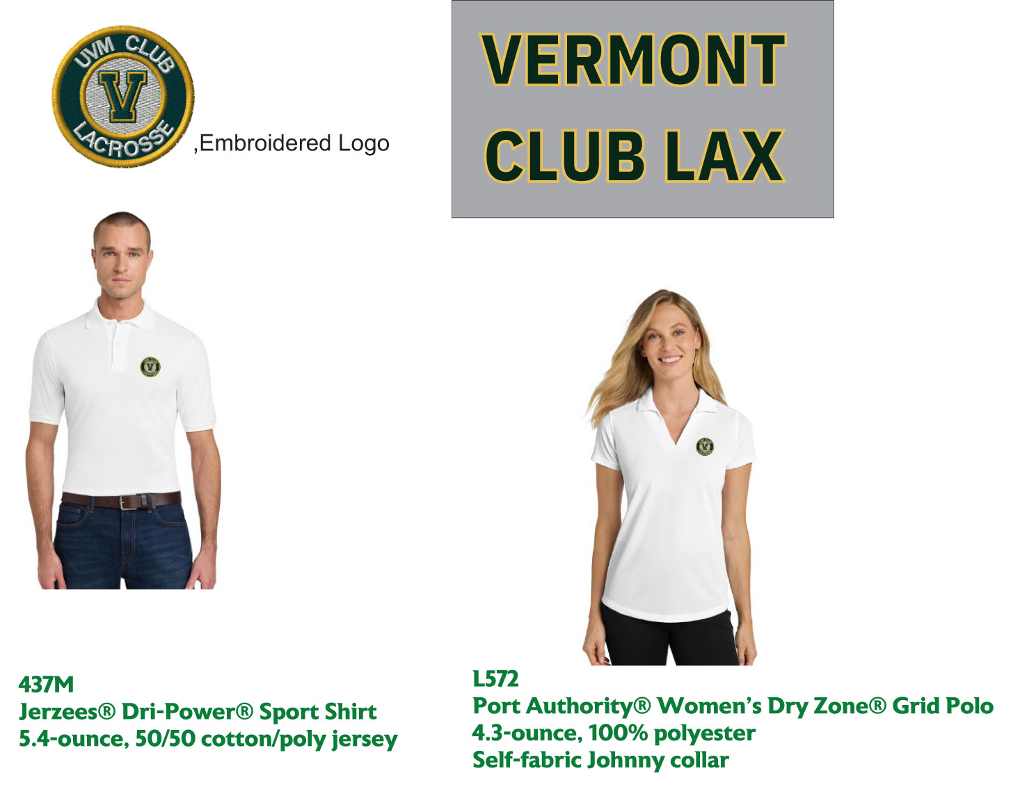 Uvm Lacrosse Polo Shirts