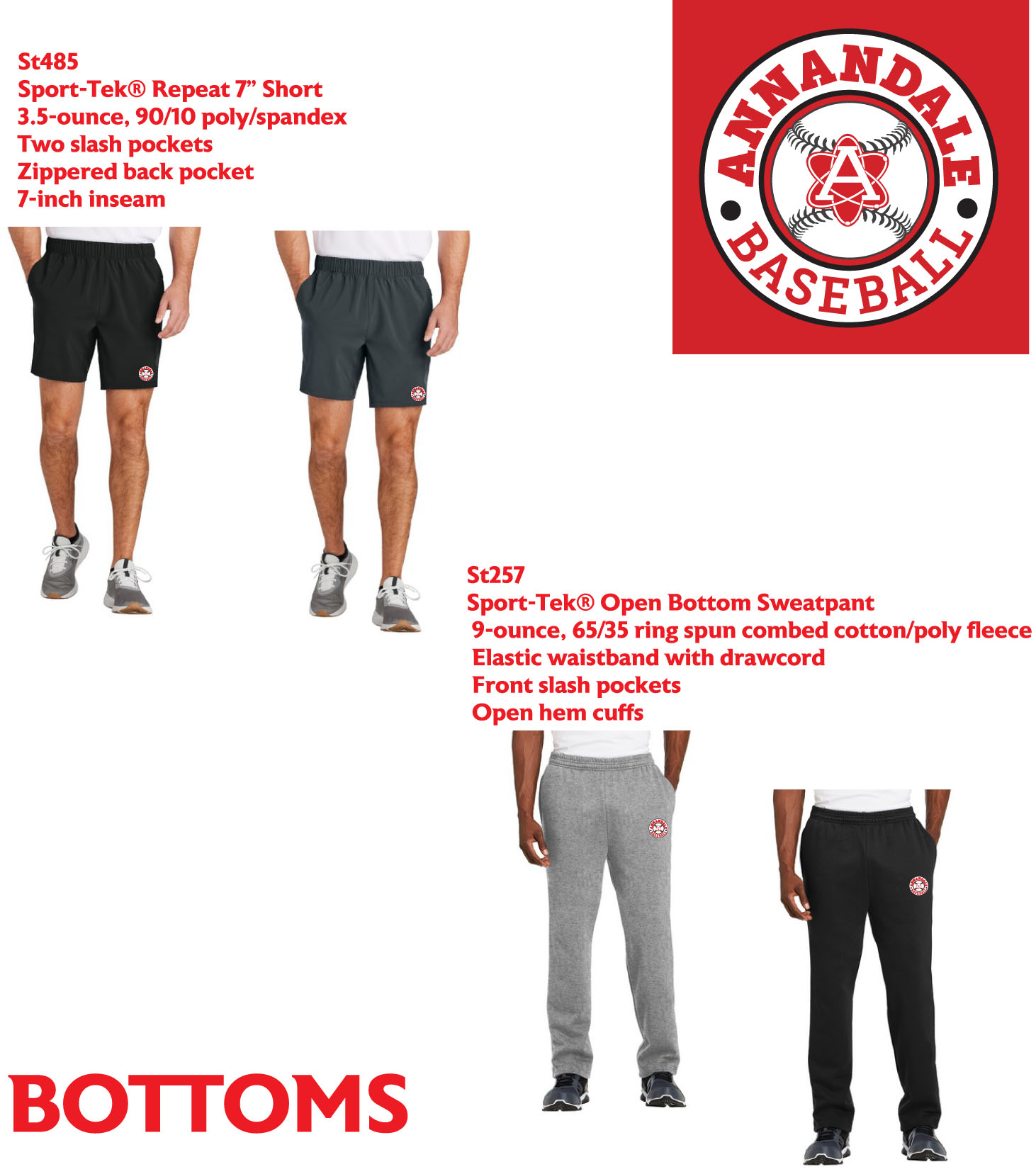 Atoms Baseball Bottoms
