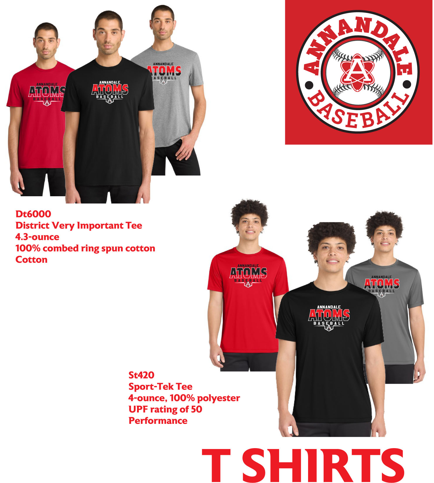 Atoms Baseball T Shirts