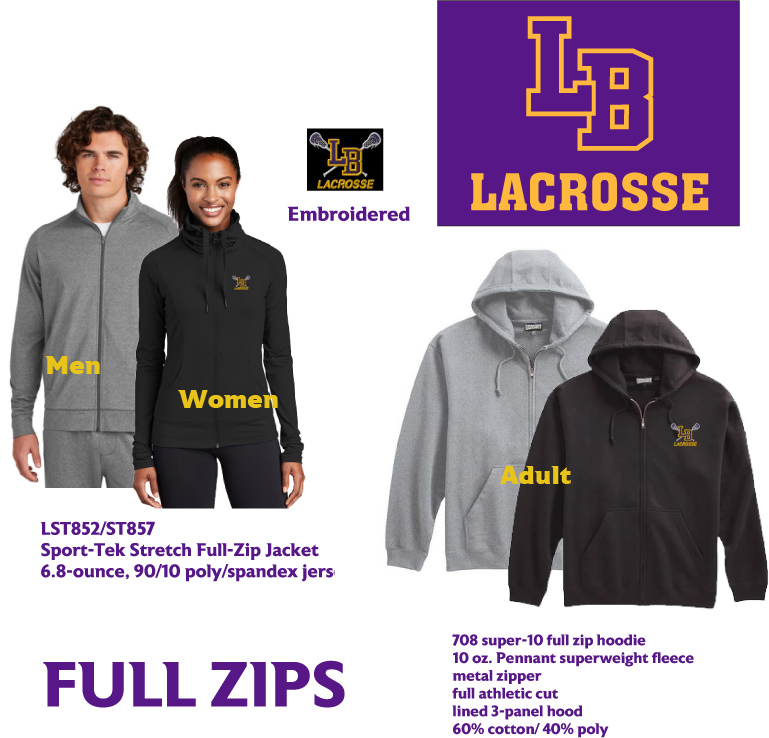 LB Lacrosse Full Zips