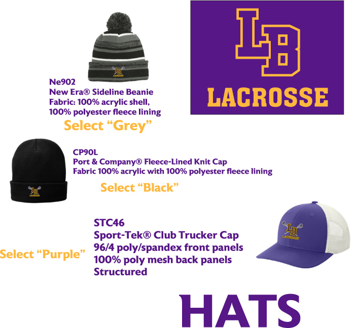 LB Lacrosse Hats