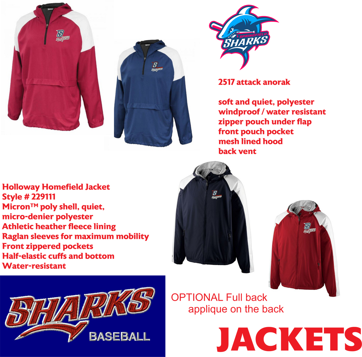 Shark Baseball Jackets