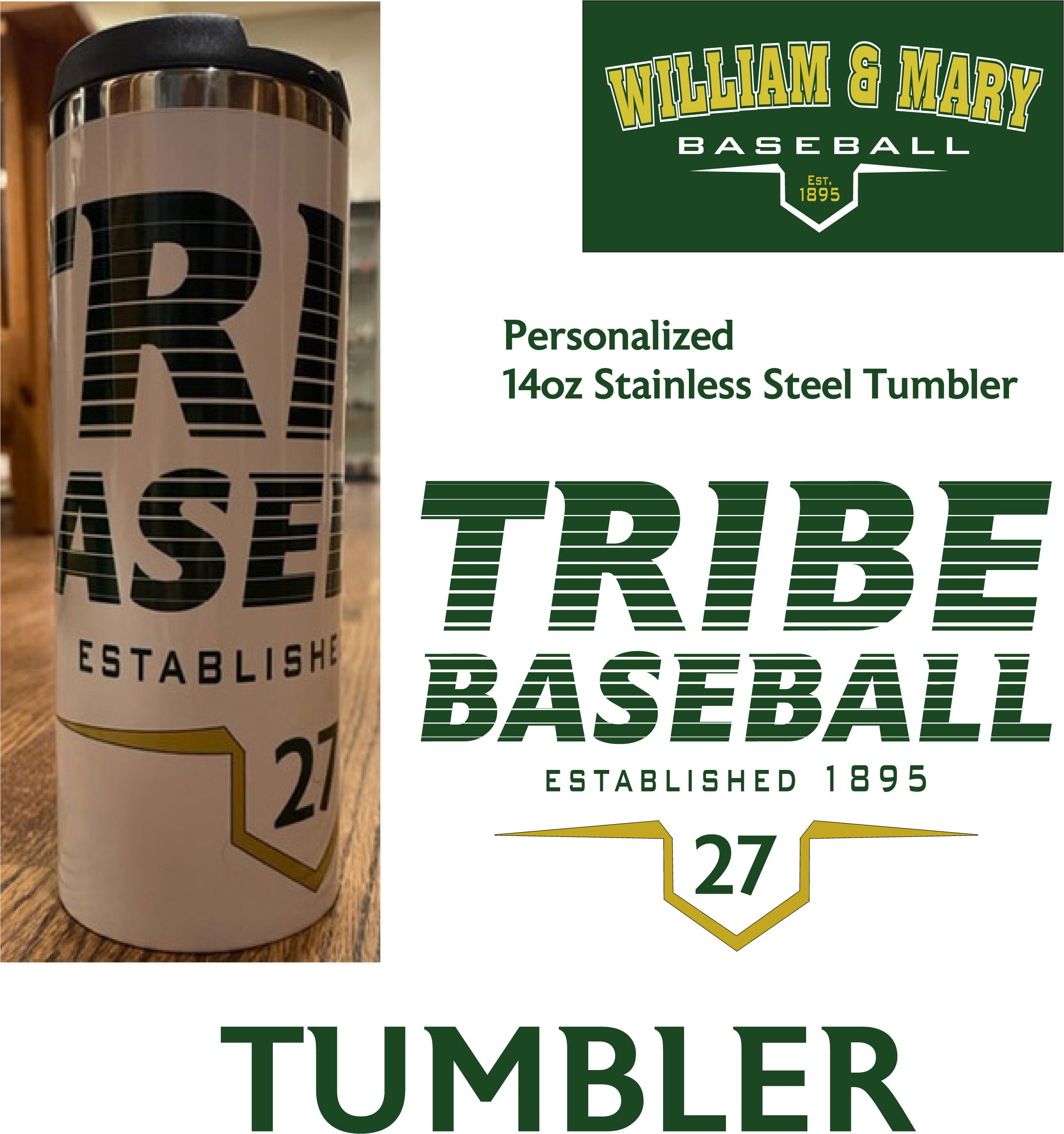 WM Baseball Custom Tumbler