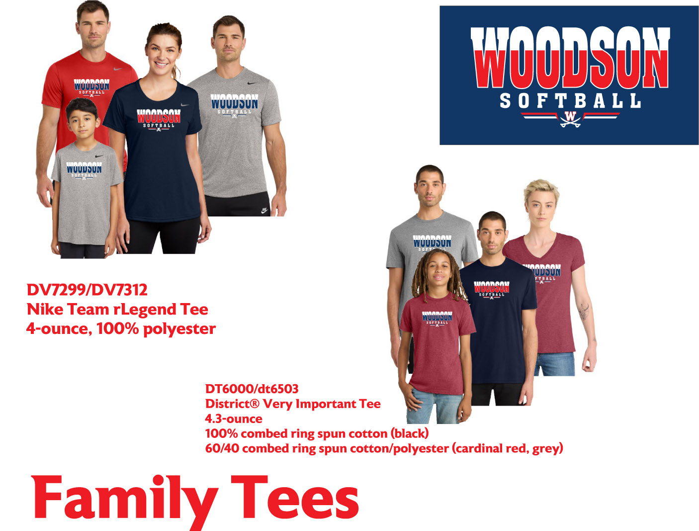 Woodson Softball Family T
