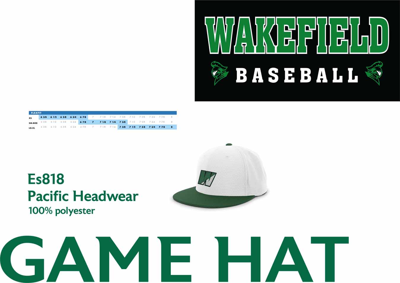 Wakefield Baseball Game Hats